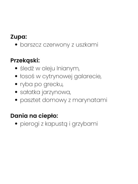 Pakiet I - Menu podstawowe